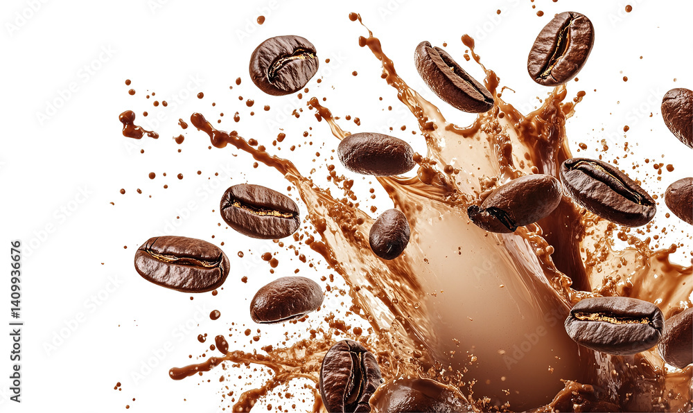 Coffee powder mix bean fly explosion, Coffee crushed mix seed float explode, abstract cloud fly. Coffee dust powder bean splash throwing in Air. White background Isolated high speed shutter, freeze Coffee powder mix bean fly explosion, Coffee crushed mix seed float explode, abstract cloud fly. Coffee dust powder bean splash throwing in Air. White background Isolated high speed shutter, freeze