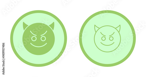 Smiling Face with Horns Icon Design