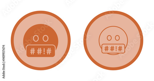 Face with Symbols on Mouth Icon Design