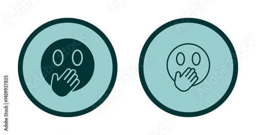 Face with Hand Over Mouth Icon Design