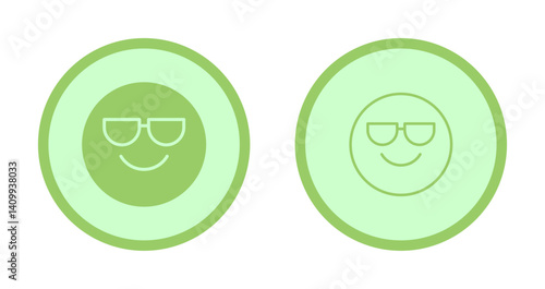 Smiling Face with Sunglasses Icon Design
