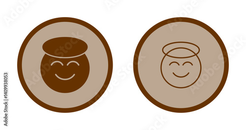 Smiling Face with Halo Icon Design