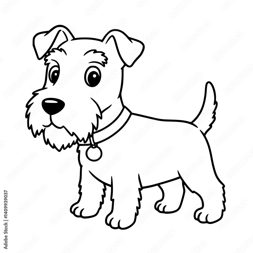 Fototapeta premium dog illustration. Drawing. Coloring book. Black and white