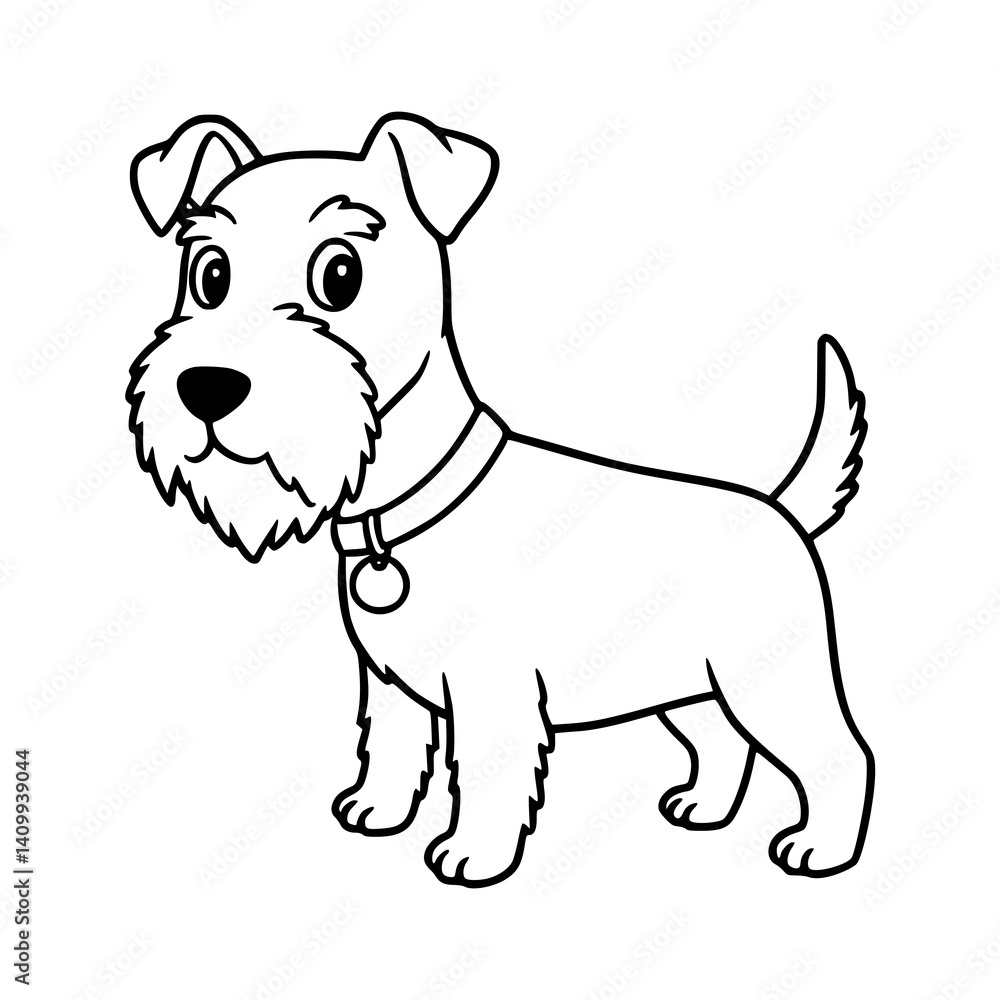 Fototapeta premium dog illustration. Drawing. Coloring book. Black and white
