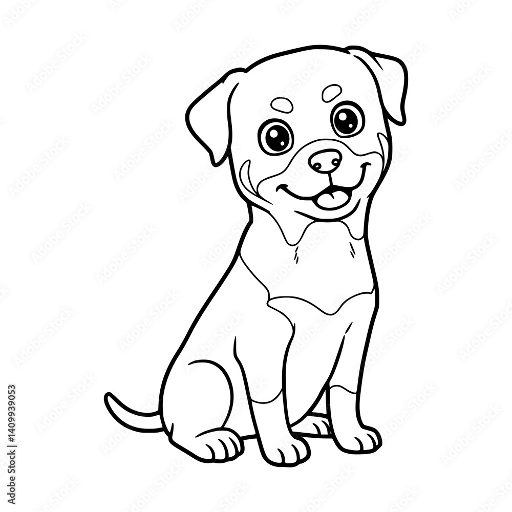 Fototapeta premium dog illustration. Drawing. Coloring book. Black and white