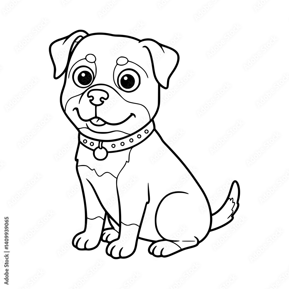 Fototapeta premium dog illustration. Drawing. Coloring book. Black and white
