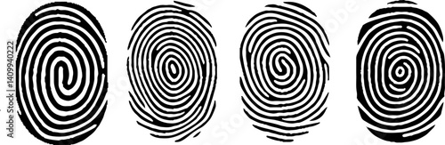Finger prints set icon vector. Stylized design. Finger print vector icons set illustration isolated on white background. 