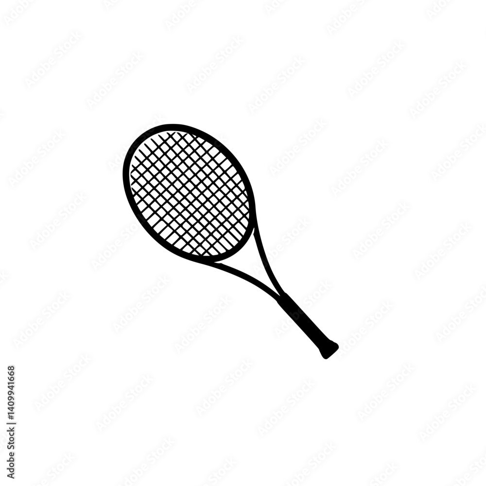 Tennis racket vector illustration. Sports and championships concept, hobby, tennis club and physical activity concept