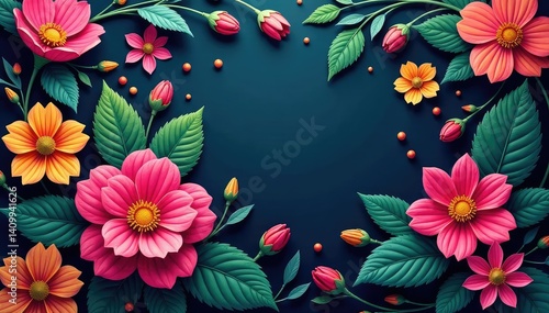 Continuous, intertwined floral design Smooth, unbroken lines , flowers, line