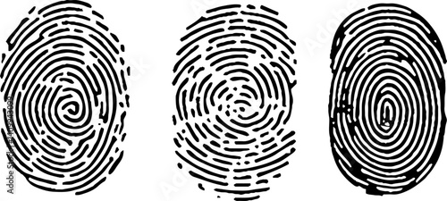 Fingerprint icon Signature concept for password encryption. to protect information illustration.
