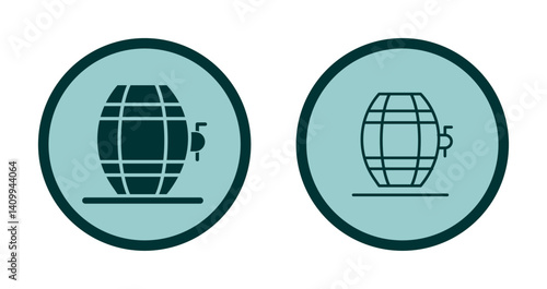Wine Barrel Rack Icon Design