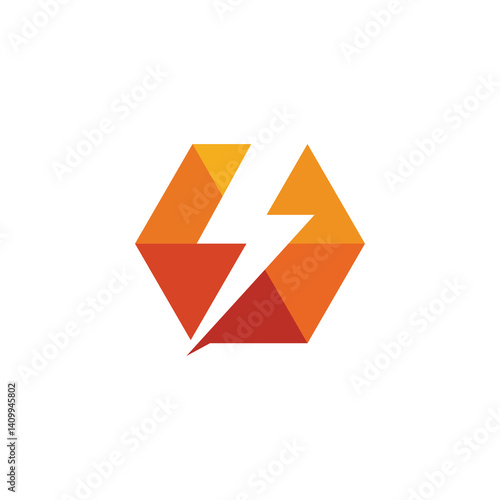 Thunder Hexagon Logo design vector template isolated on white background Free Download Thunder Hexagon Logo design vector template isolated on white background - GFXLoad