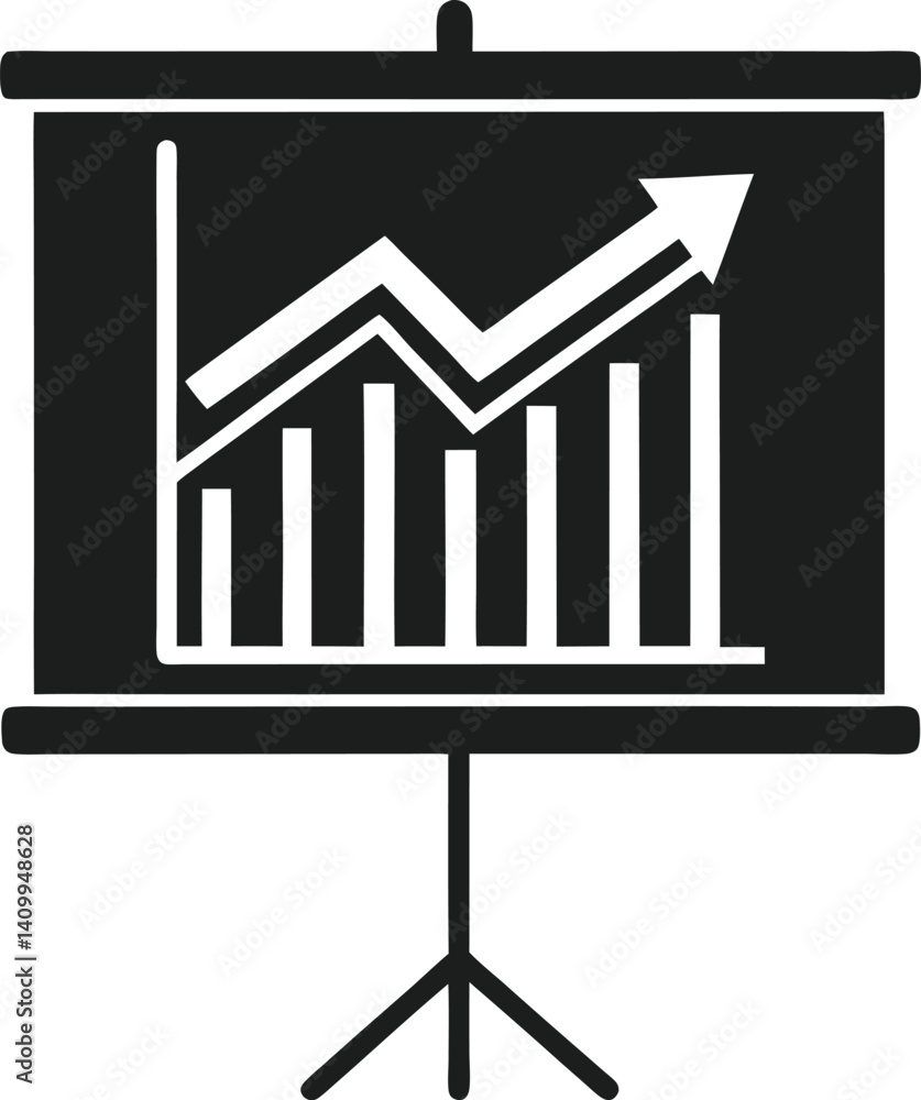 Clean Vector Chart Showing Revenue Growth in Business Clean Vector Chart Showing Revenue Growth in Business