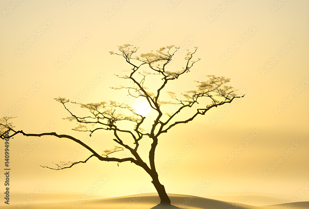 Bare tree branches on a white textured background creating an organic abstract design.generative ai Bare tree branches on a white textured background creating an organic abstract design.generative ai