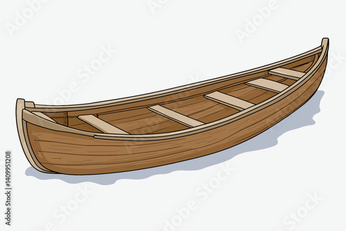wooden boat on white