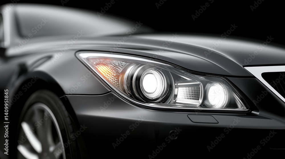 Close-Up of Black Car Headlight – Modern Vehicle Design for Automotive Marketing. black car, headlight, car detail, close-up, vehicle design, automotive, car dealership, modern car, luxury vehicle, Close-Up of Black Car Headlight – Modern Vehicle Design for Automotive Marketing. black car, headlight, car detail, close-up, vehicle design, automotive, car dealership, modern car, luxury vehicle,