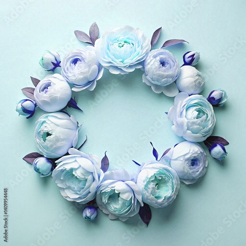 Feminine 3D Pastel Floral Circle Illustration – Soft Pink Design with Geometric Accents