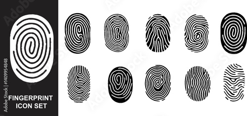 Thumb finger prints. Access icons. Forefinger imprint. ID logo. Identity detection. Fingerprint and thumbprint. Biometric identification. Line touch pattern. Vector