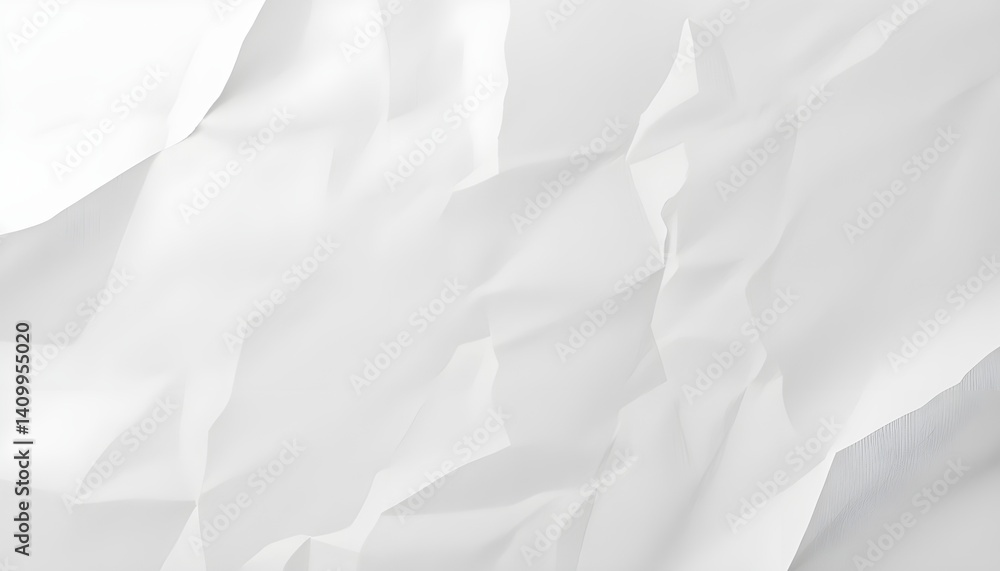 Obraz premium High-Resolution Crumpled White Paper Texture Background for Creative Design, Branding, and Digital Art Projects