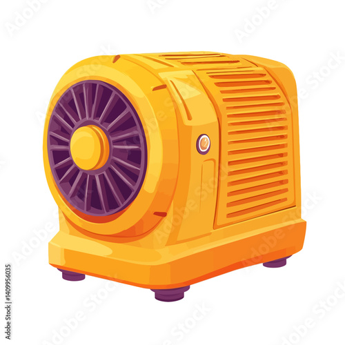 Yellow dynamo machine isolated 