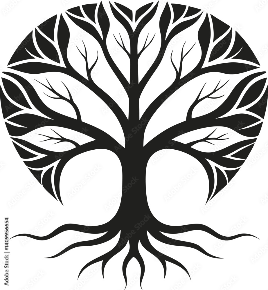 Obraz premium black and white tree