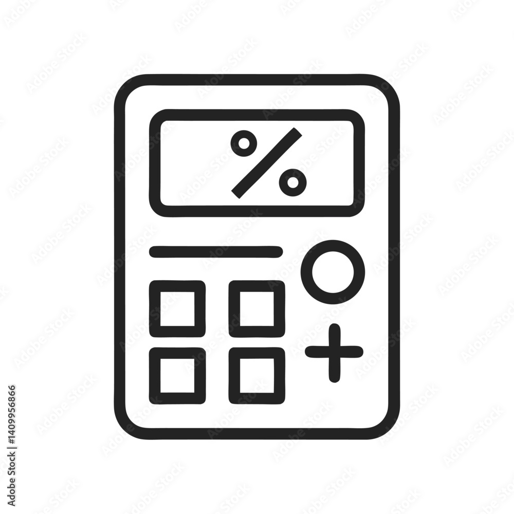 A minimal silhouette icon of a calculator A minimal silhouette icon of a calculator