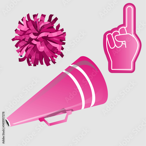 Cheerleading pink items vector

