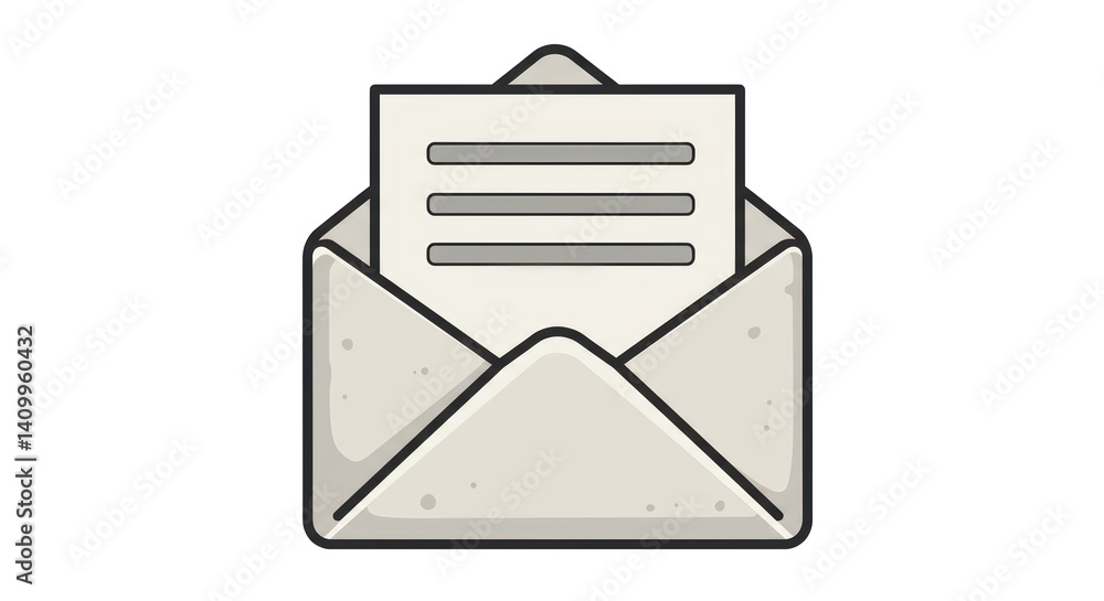 Isolated Envelope with Letter Isolated Envelope with Letter