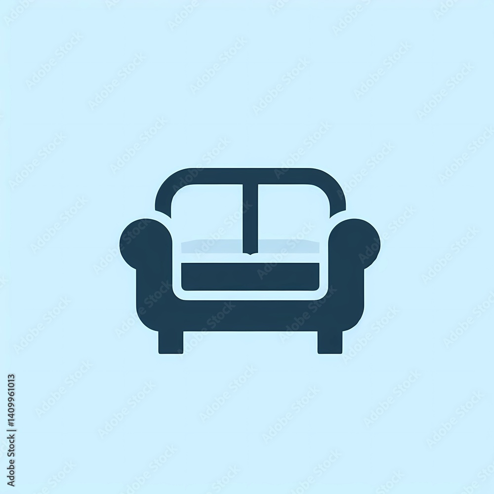 Single Sofa Icon, Create Minimalist with a Simple Background Single Sofa Icon, Create Minimalist with a Simple Background