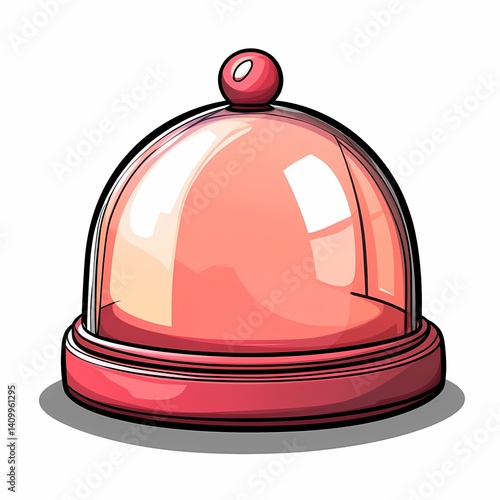 Elegant Glass Cloche Dome Cover. Modern Presentation in Restaurant Kitchen Artwork