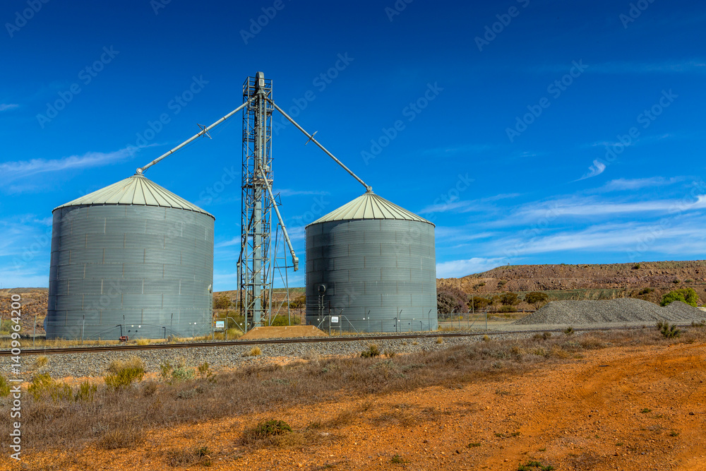 Storage silos in Broken Hill in outback NSW Australia