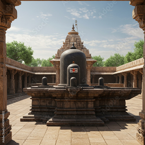 Shiva Lingam Altar in Outdo...
