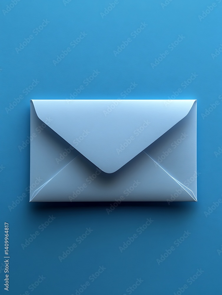 Blue Envelope on Blue Background Blue Envelope on Blue Background