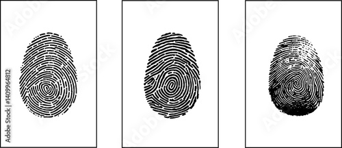 A fingerprint, a set of fingerprints. Flat design vector illustration, vector.