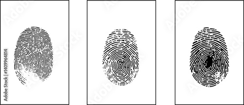 A fingerprint, a set of fingerprints. Flat design vector illustration, vector.