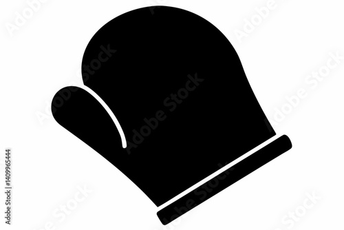 linen oven mitt silhouette vector illustration