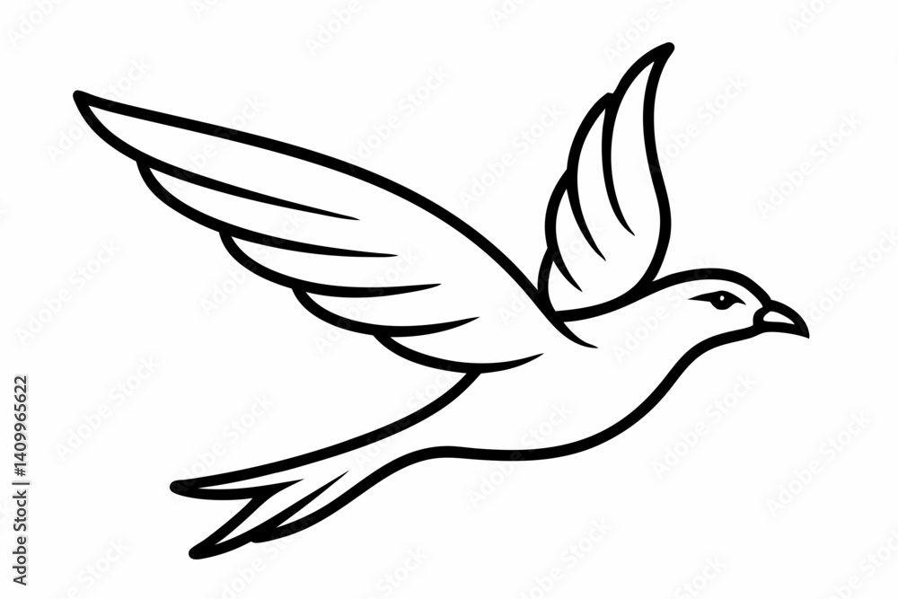bird in flight outline vector illustration with white background bird in flight outline vector illustration with white background