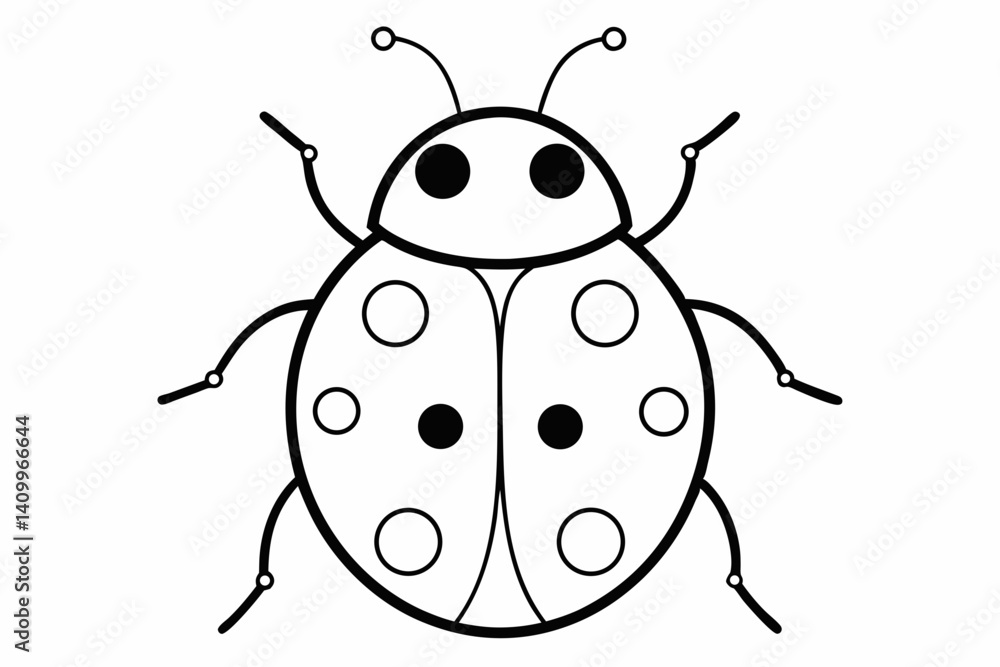 ladybug outline vector illustration with white background ladybug outline vector illustration with white background