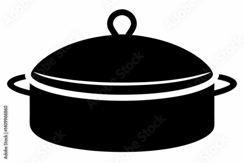 pot lid holder silhouette vector illustration black