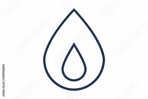 raindrop outline vector illustration with white background
