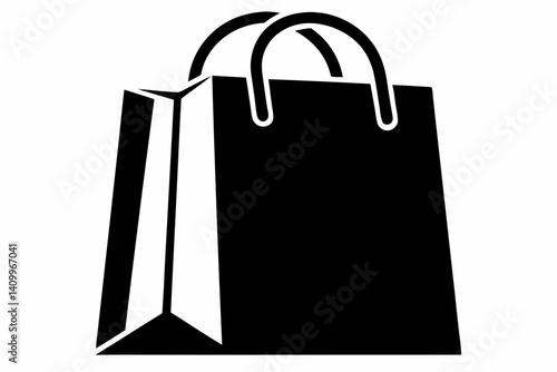 reusable shopping bag silhouette vector illustration