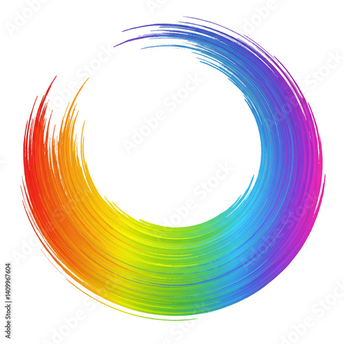 Abstract Rainbow Brush Stro...