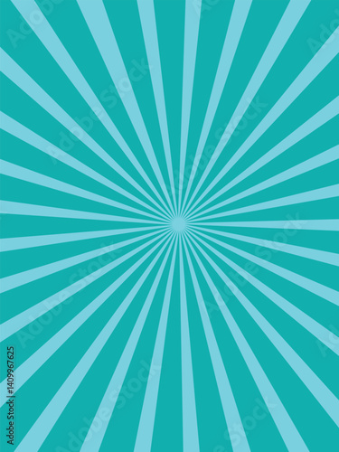 Sunlight rays background. powder blue color burst background. Sun beam ray sunburst wallpaper. Retro bright backdrop.