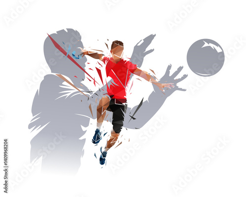 Obraz na płótnie Handball collage, group of handball players, isolated vector illustrations. Team sport w salonie