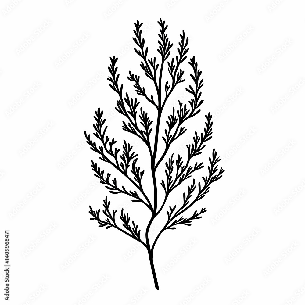 Fototapeta premium Leafy Botanical Illustration. Organic, Eco-friendly Design with Foliage and Floral Artwork