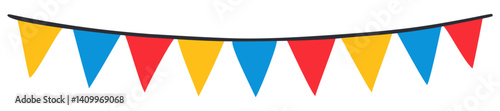 Garland bunting flag. Editable color vector
