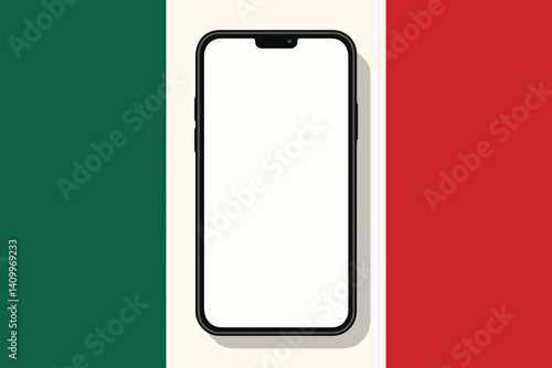 Smartphone Against the Background of the Italian Flag  