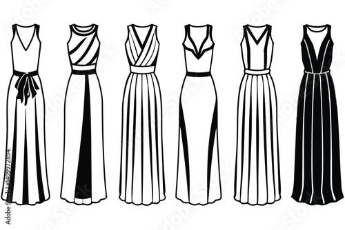 maxi dress line art chic and trendy outfit choice