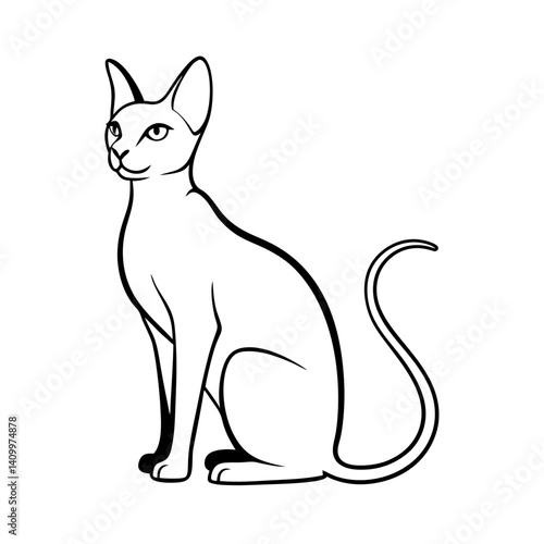 Sphynx hairless cat silhouette modern icon