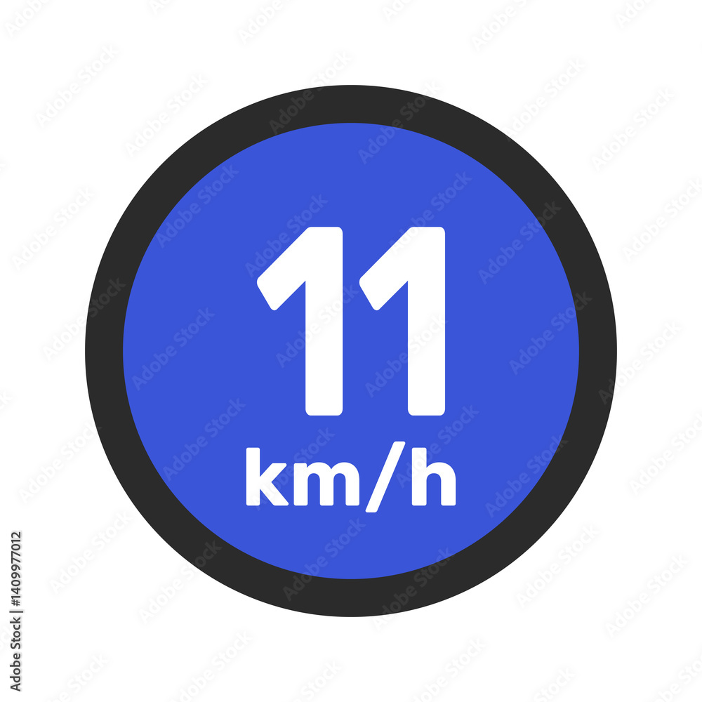 Speed limit sign 11 km h icon vector illustration sign background Speed limit sign 11 km h icon vector illustration sign background
